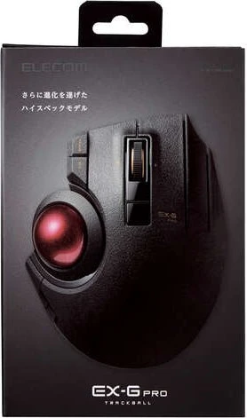 Elecom EX-G Pro M-XPT1MRXBK Trackball schwarz/rote Kugel, Rechtshänder, USB-A/Bluetooth