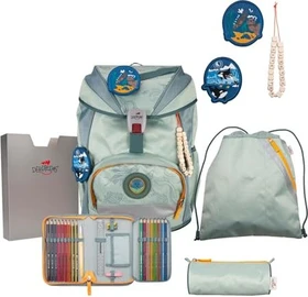 DerDieDas ErgoFlex Exklusiv Eco Grey Planet Schulrucksack-Set, 5-tlg.