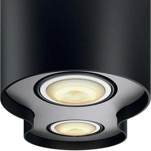 Philips Hue White Ambiance Pillar Spot 2-flammig schwarz
