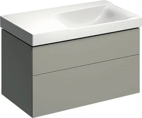 Geberit Xeno² Unterschrank für Waschtisch 88x53x46.2cm, 2 Schubladen, Ablagefläche links, greige