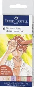 Faber-Castell PITT artist Pen Brush Set Manga Kaoiro sortiert, 6-teilig