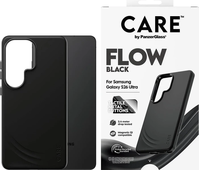 PanzerGlass Care Flow Case Black w. Qi für Samsung Galaxy S26 Ultra