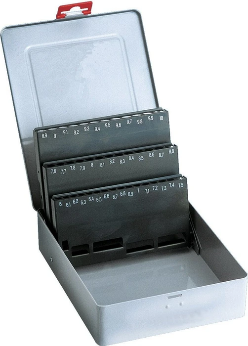 Forum Metall-Leerkassette Werkzeugbox grau für Bohrer 6-10mm