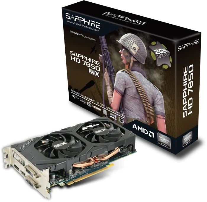 Sapphire Radeon HD 7850, 2GB GDDR5, 2x DVI, HDMI, DP, lite retail