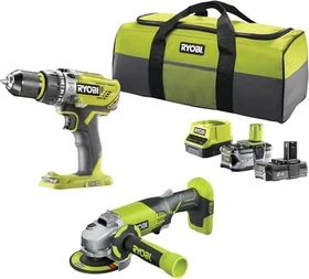 Ryobi R18PDAG-242S Akku-Maschinenset inkl. Tasche + 2 Akkus 2.0/4.0Ah