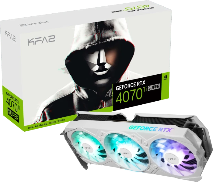 KFA2 GeForce RTX 4070 Ti SUPER EX Gamer White (1-Click OC), 16GB GDDR6X, HDMI, 3x DP