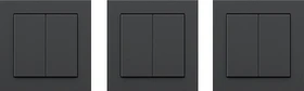 Senic Friends Of Hue Smart Switch, Tasten mit Wippe, 2-fach, schwarz matt, 3er-Pack