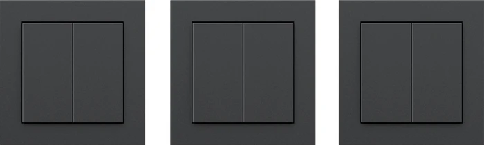 Senic Friends Of Hue Smart Switch, Tasten mit Wippe, 2-fach, schwarz matt, 3er-Pack