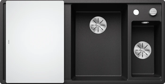Blanco Axia III 6 S InFino Becken rechts mit Ablauffernbedienung anthrazit inkl. Glasschneidebrett