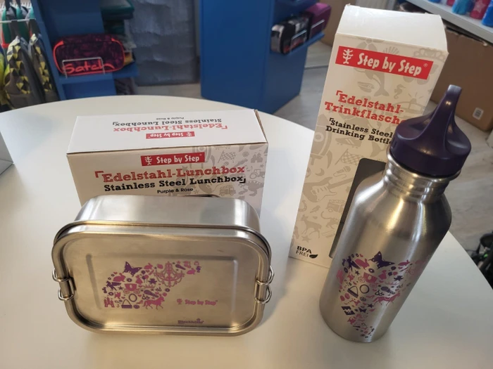 Step by Step Edelstahl-Lunchbox Purple&Rose Aufbewahrungsbehälter 800ml