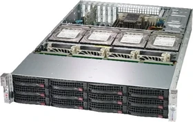 Supermicro SuperChassis 826BE1C4-R1K23LPB, grau/schwarz, 2HE, 1x 1200W redundant