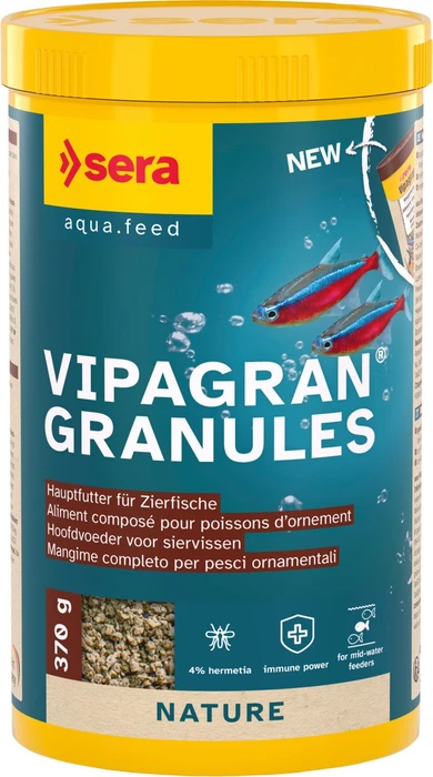 sera Vipagran Softgranulat langsam sinkendes Fischfutter, 300g, 1l