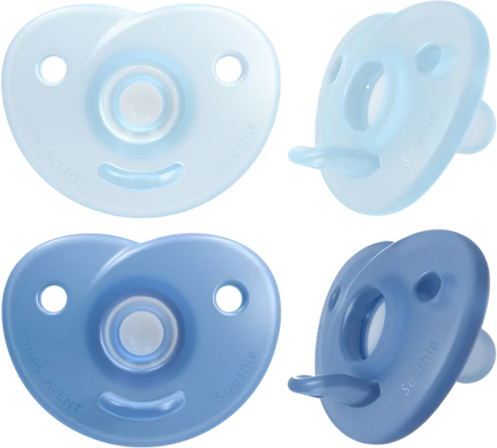 Philips Avent SCF099/21 Soothie Shapes Beruhigungsschnuller, 0-6M, Silikon, blau/hellblau, 2 Stück