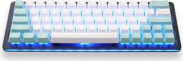 Mountain Mineral Keycap Set, Kunststoff (PBT) Double-Shot, weiß/türkis, 113 Tasten (104+9), ANSI-US