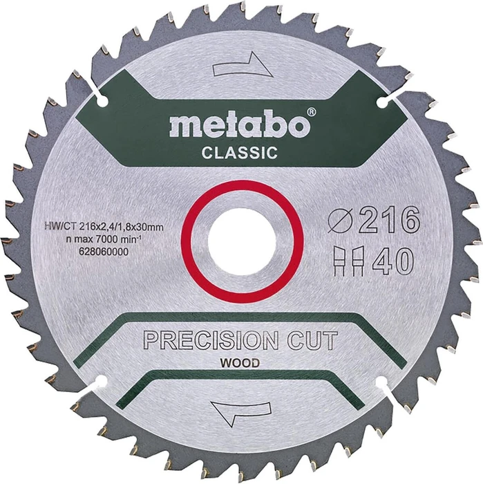Metabo Precision Cut Kreissägeblatt 40Z, 216x1.8x30mm, 1 Stück