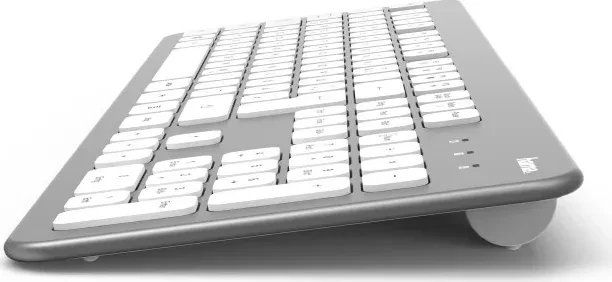 Hama KMW-700 Funk Tastatur und Maus Set, silber/weiß, USB, DE