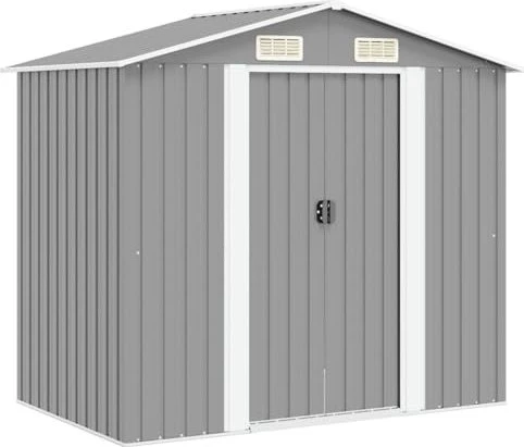 vidaXL Metall Gerätehaus 204x132cm grau