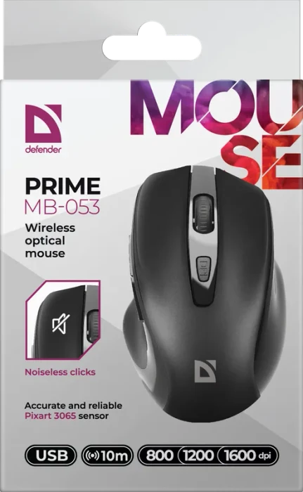 Defender Prime MB-053 Wireless Optical Mouse schwarz, USB