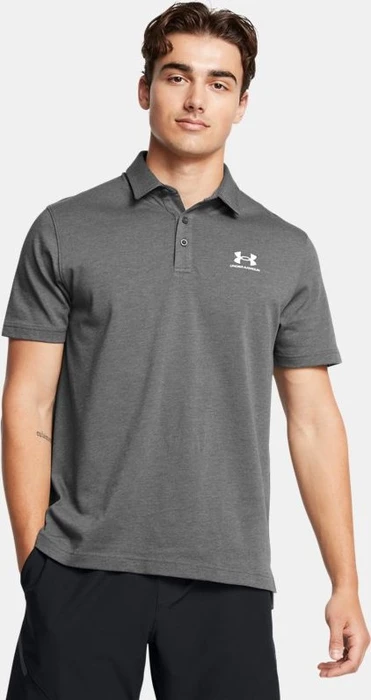 Under Armour Icon Poloshirt kurzarm castlerock light heather/white (Herren)