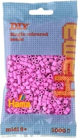 Hama midi Beutel mit Perlen 1000 Stück pastell pink