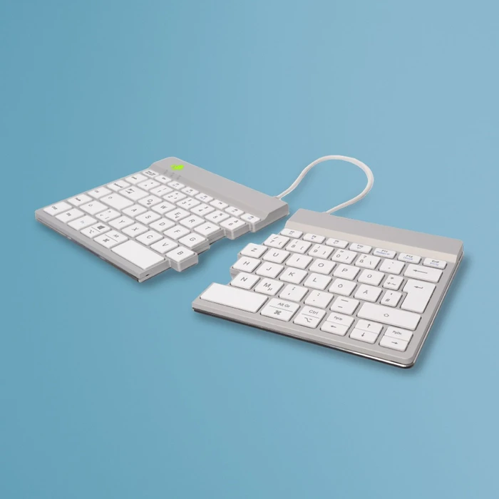 R-Go Split Break, weiß/silber, USB/Bluetooth, DE