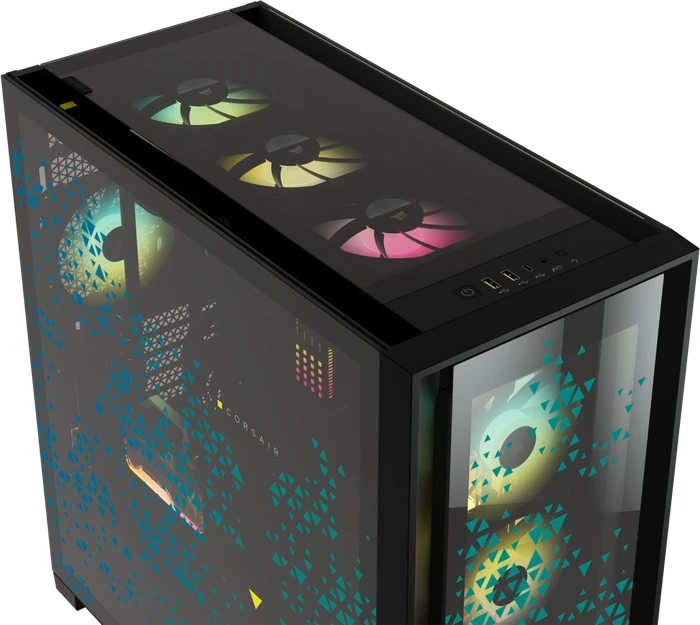 Corsair iCue 5000X RGB Signature Series Triptych, schwarz, Glasfenster