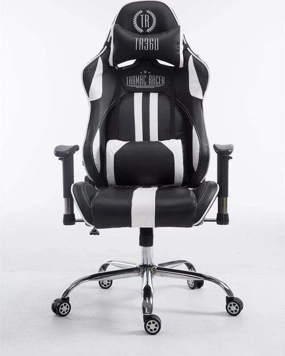 CLP Racing Limit Kunstleder Gamingstuhl, schwarz/weiß