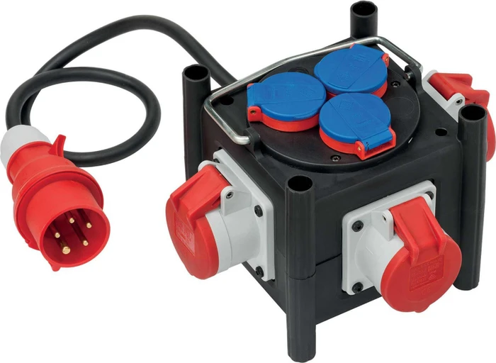 Brennenstuhl Kompakter Gummi-Stromverteiler, IP44, 6-fach, 1m