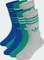 adidas 3-Streifen Crew Socken medium grey heather/royal. blue/court green, 6 Paare (Junior) Vorschaubild