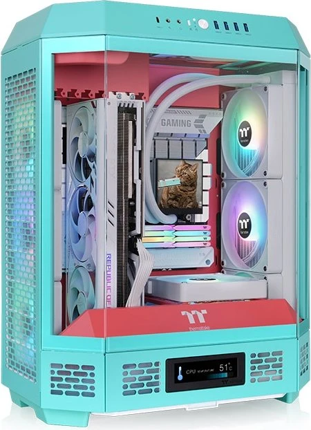 Thermaltake The Tower 600 Mint Strawberry, türkis, Glasfenster