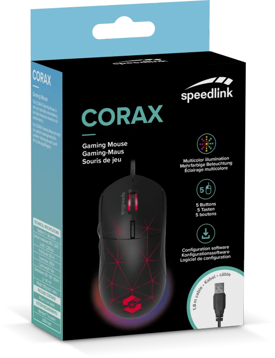 Speedlink Corax Gaming Mouse schwarz, USB