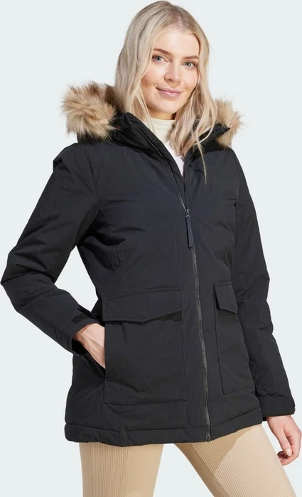 adidas Hooded Fur Mantel schwarz (Damen)
