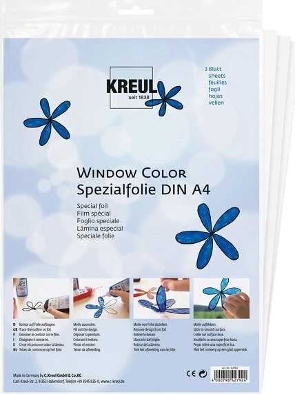 Kreul Spezialfolie Window Color Spezialfolie, 2x 75µm, 3 Stück
