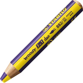 STABILO Woody 3in1 Duo Wachsmalstift gelb/violett