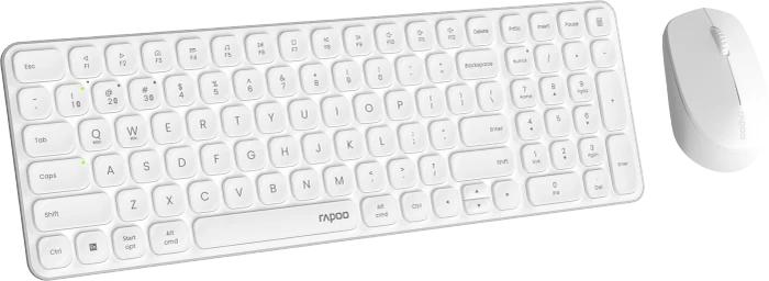 Rapoo 9310M Multi-mode Wireless Ultra-Slim Desktop Combo Set weiß, USB/Bluetooth, DE