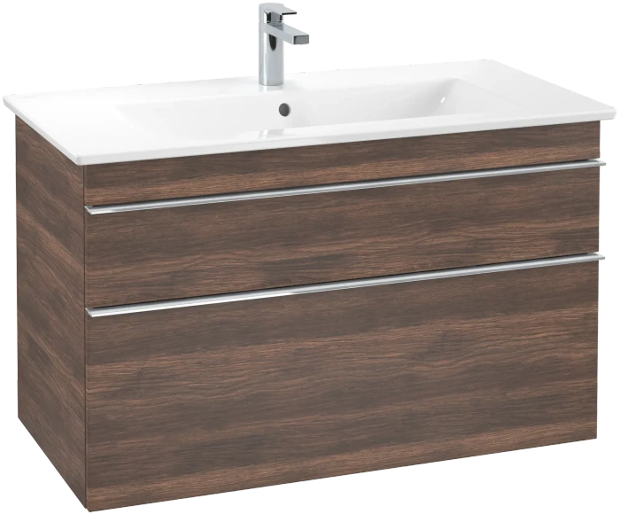 Villeroy & Boch Venticello Waschbeckenunterschrank für Becken mittig 2 Auszüge 953x590x477mm arizona oak/chrome