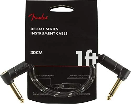 Fender Deluxe Series Instrument Cable Black Tweed 30cm