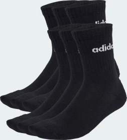 adidas Linear Crew Cushioned Socken schwarz/weiß, 6 Paare