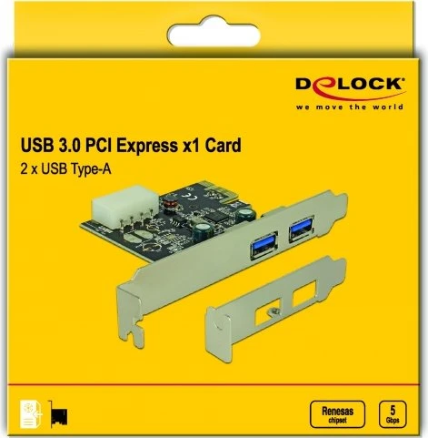 DeLOCK 2x USB 3.0, PCIe 2.0 x1