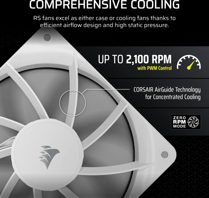 Corsair RS Series RS120, weiß, 120mm, 3er-Pack