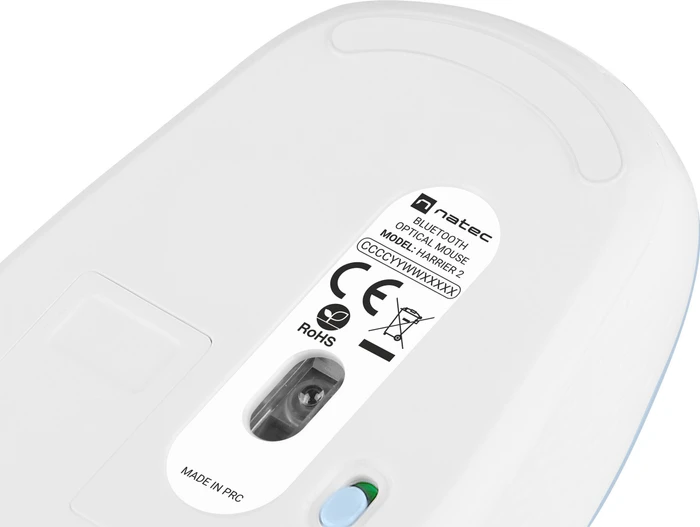 Natec Harrier 2 Wireless Mouse weiß/blau, Bluetooth
