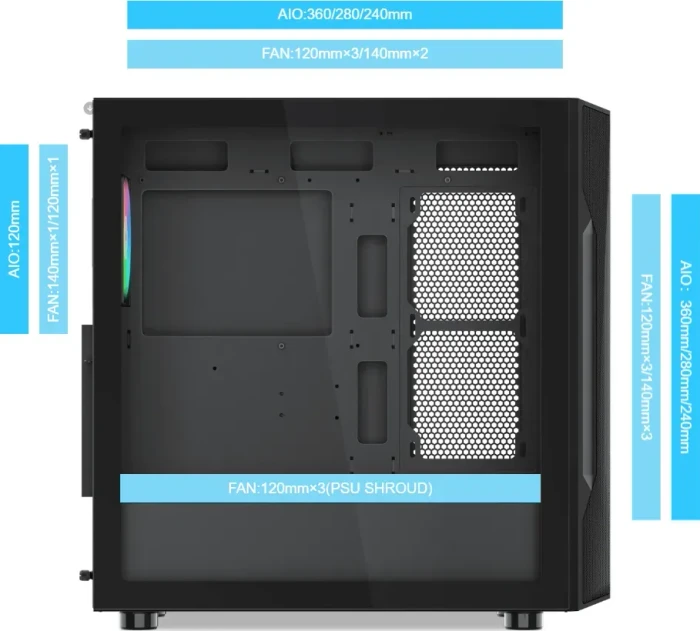 SAMA S40, schwarz, Glasfenster