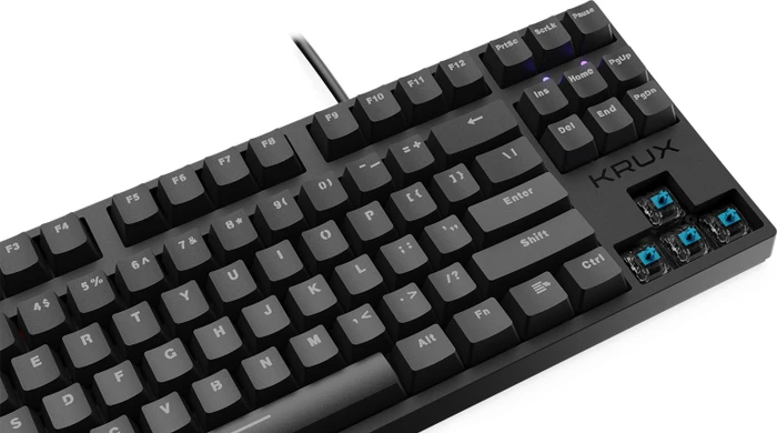 Krux Atax Pro RGB, TKL, schwarz, LEDs RGB, Gaote Outemu BLUE, USB, US