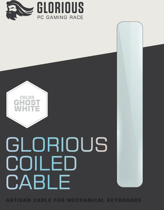 Glorious Coiled Cable USB-C auf USB-A, Tastaturkabel (Spiral-Textilkabel), 1.37m, Ghost White