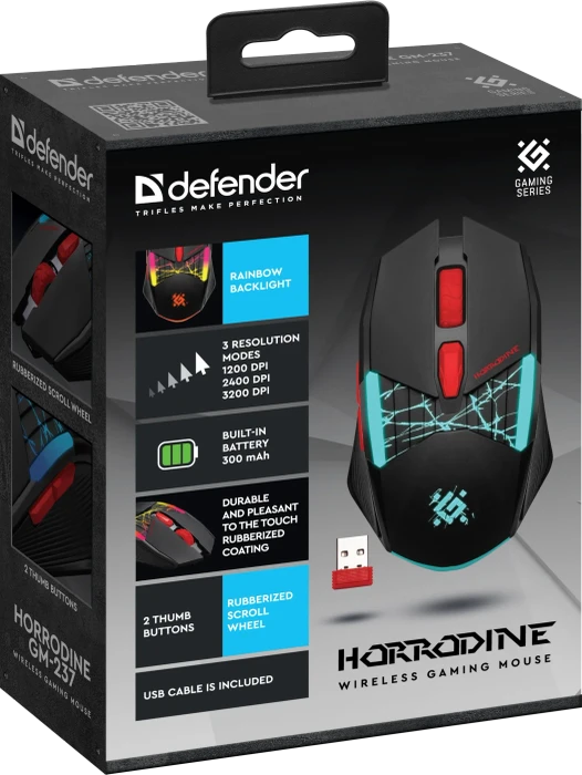 Defender Horrordine GM-237 Wireless Gaming Mouse schwarz, USB