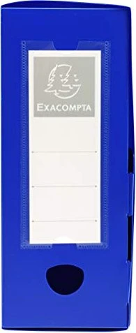 Exacompta Archivbox Kunststoff blickdicht mit Druckknopf 100mm, A4, blau