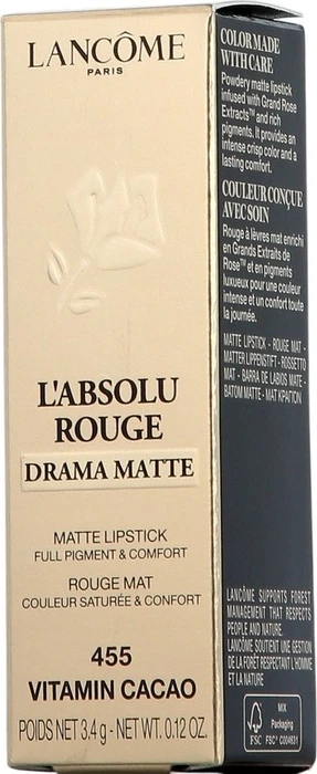Lancôme L'Absolu Rouge Drama Matte Lippenstift 455 vitamin cacao, 3.6g