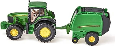 SIKU Super John Deere Traktor mit Ballenpresse