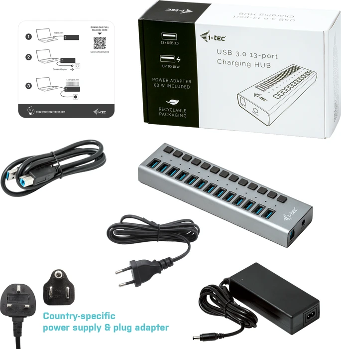 i-tec USB-Hub, 13x USB-A 3.0, USB-B 3.0 [Buchse]