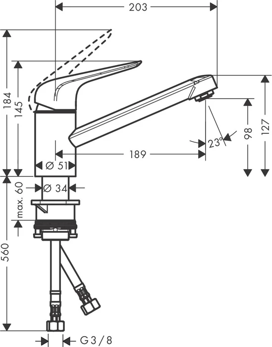 Hansgrohe Focus M42 100 1jet edelstahl finish